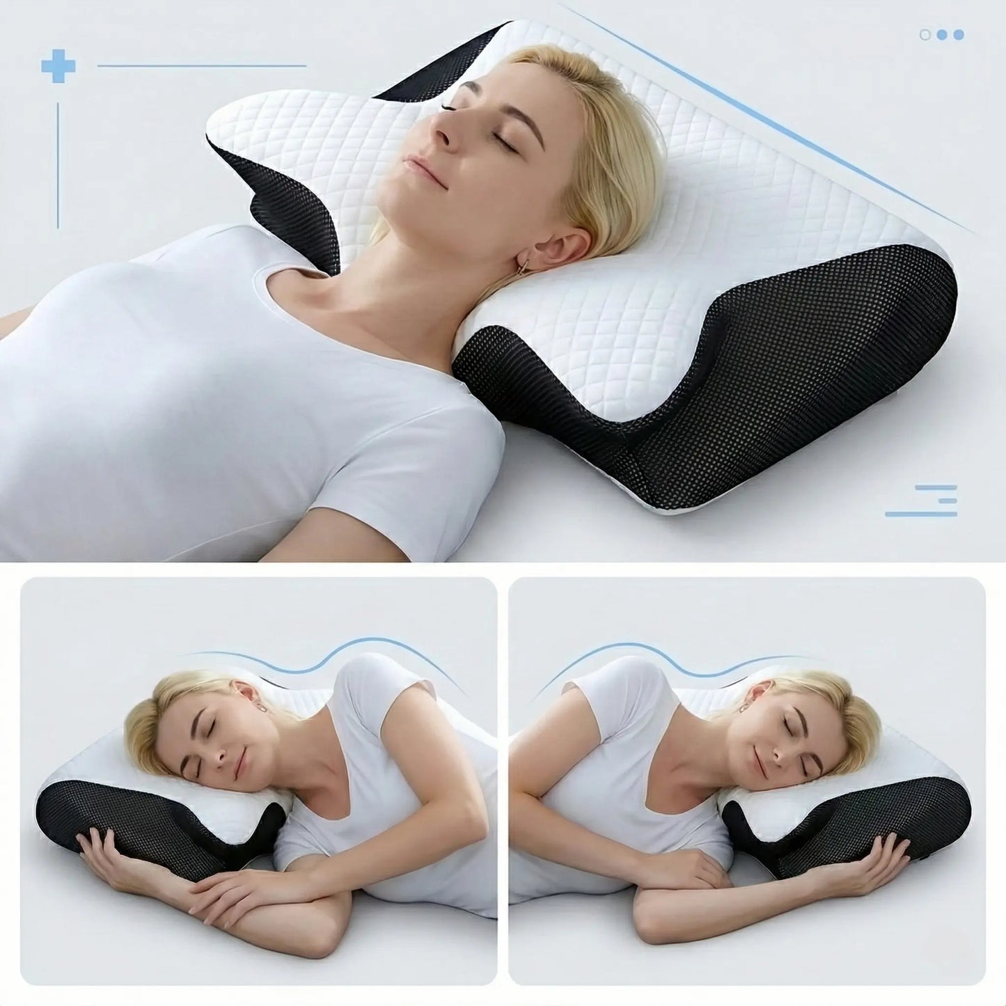 Neck Pillow Butterfly Memory Foam Cooling 3D Mesh