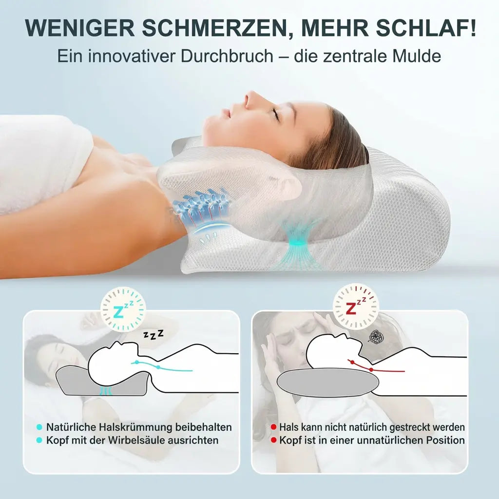 Neck Pillow Ergonomic Memory Foam Breathable Washable Cover