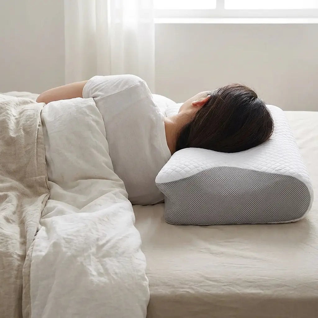 Neck Pillow Ergonomic Memory Foam Breathable Washable Cover