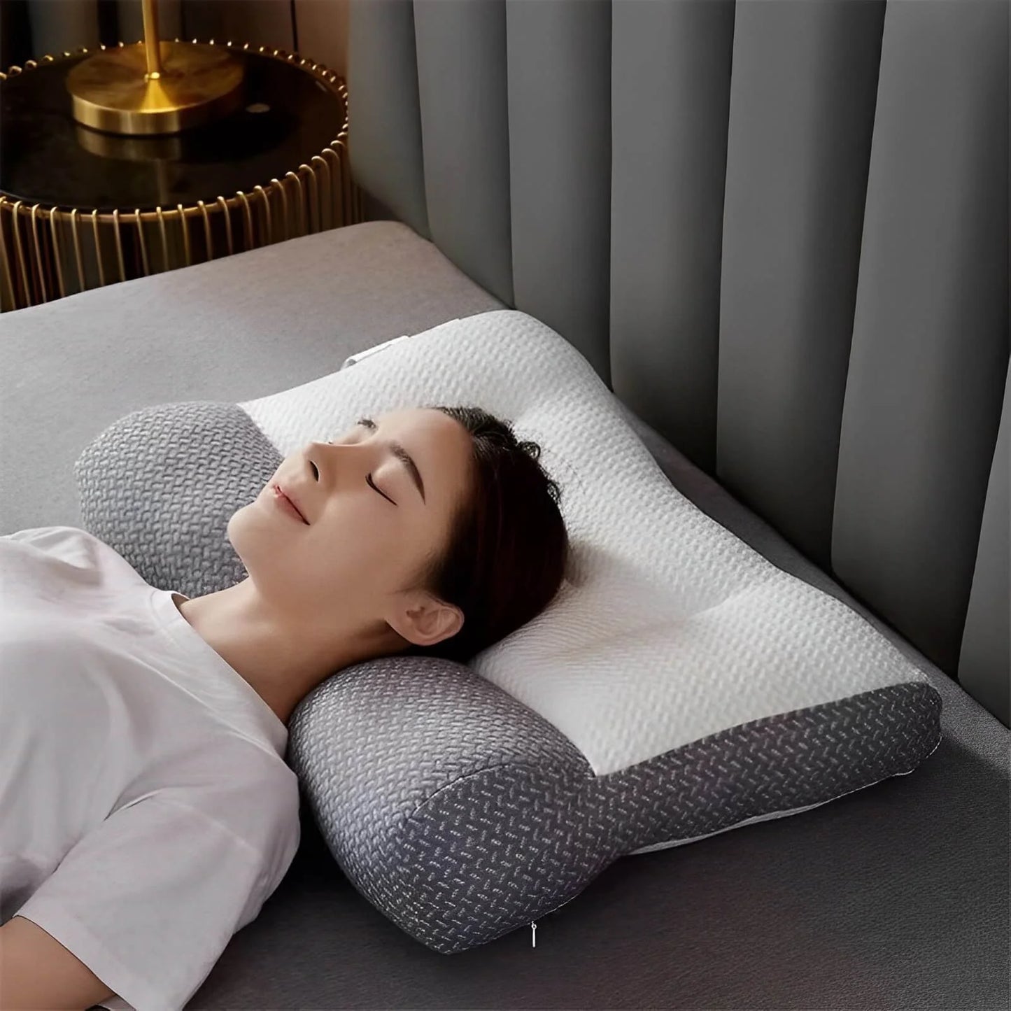 Neck Support Pillow Ergonomic Contour Memory Foam Breathable Cover