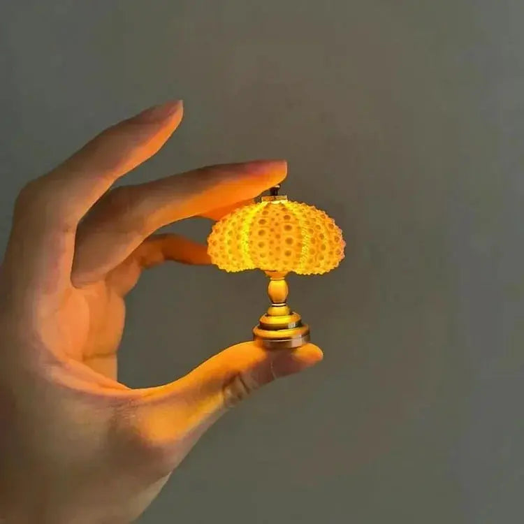 Night Lamp Sea Urchin Shell Gold Base