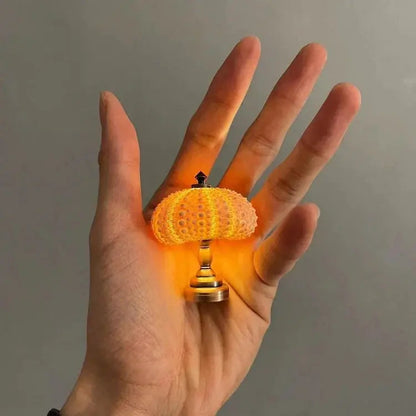 Night Lamp Sea Urchin Shell Gold Base