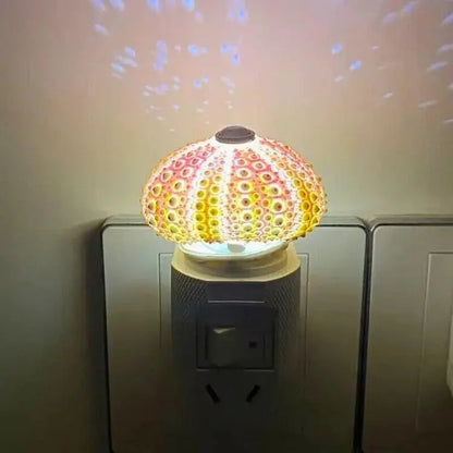 Night Lamp Sea Urchin Shell Gold Base