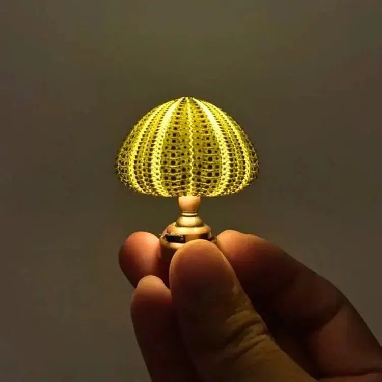 Night Lamp Sea Urchin Shell Gold Base