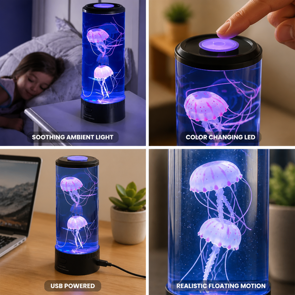 Night Light Jellyfish Color-Changing LED USB Powered