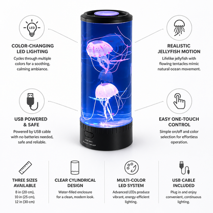 Night Light Jellyfish Color-Changing LED USB Powered