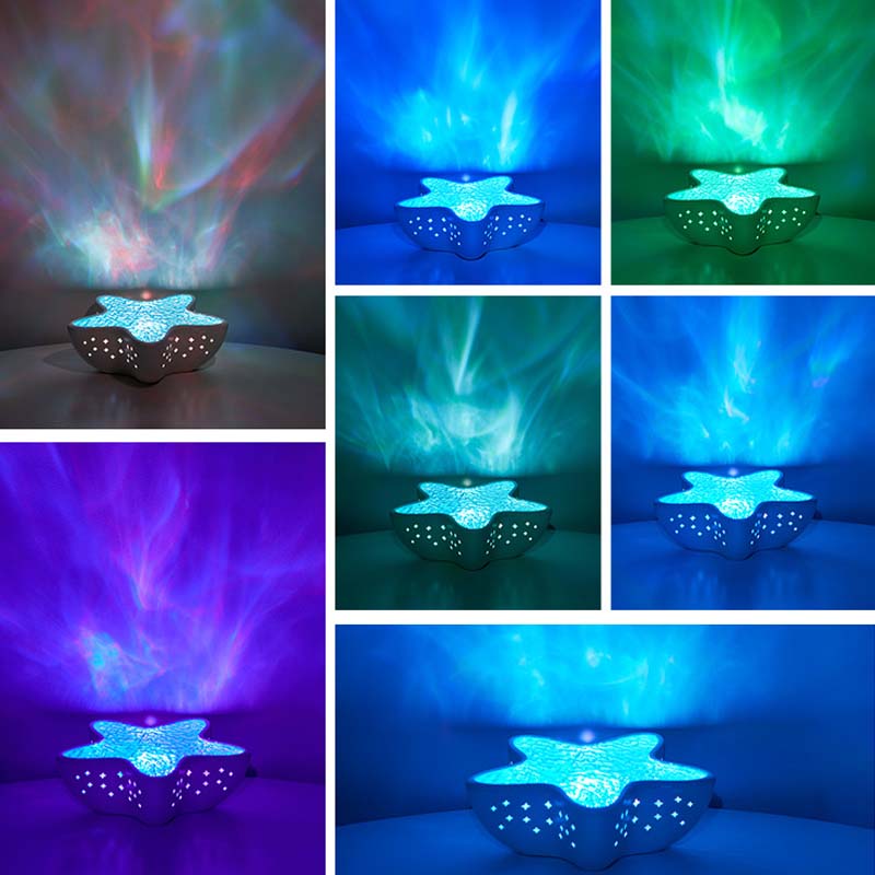 Night Light Projector Ocean Wave 7 Colors Rechargeable