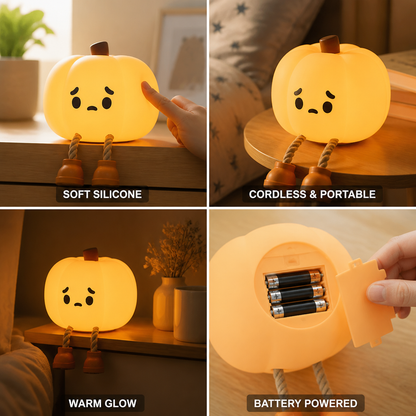 Night Light Pumpkin Silicone Warm Glow Battery-Powered