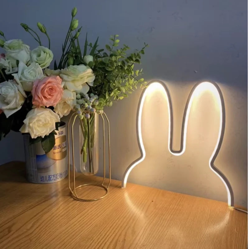Night Light Rabbit-Shaped Color-Changing USB Rechargeable