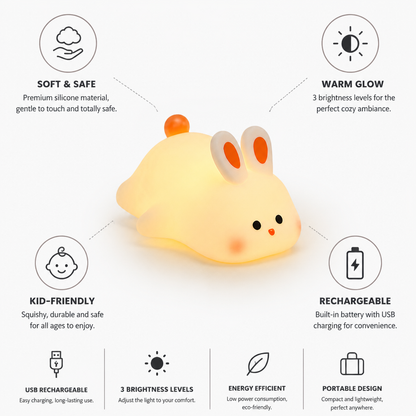 Night Light Soft Silicone Warm Glow USB Rechargeable
