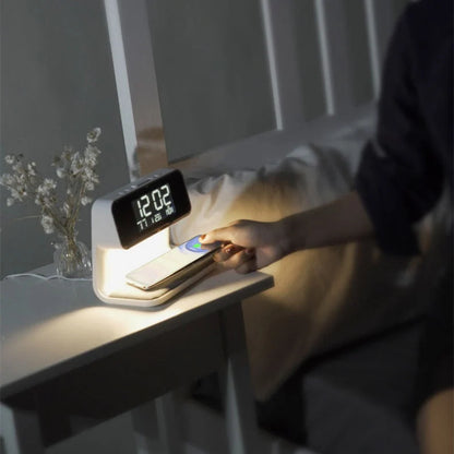 Nightstand Alarm Clock Wireless Charging & Touch Dimmer