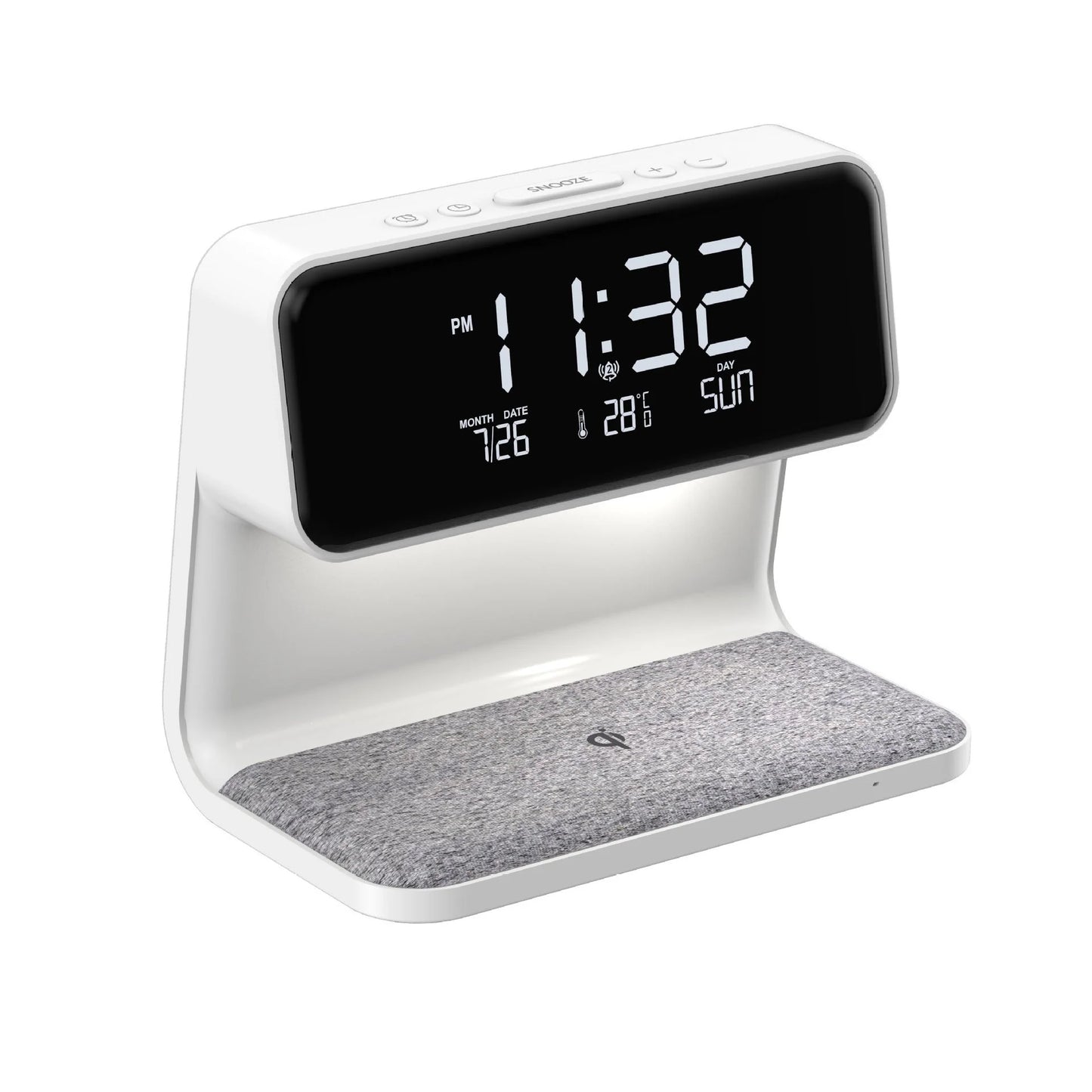 Nightstand Alarm Clock Wireless Charging & Touch Dimmer