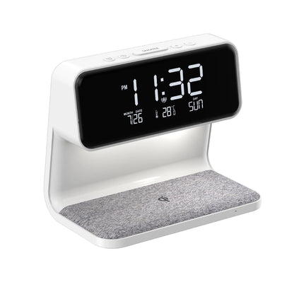 Nightstand Alarm Clock Wireless Charging & Touch Dimmer