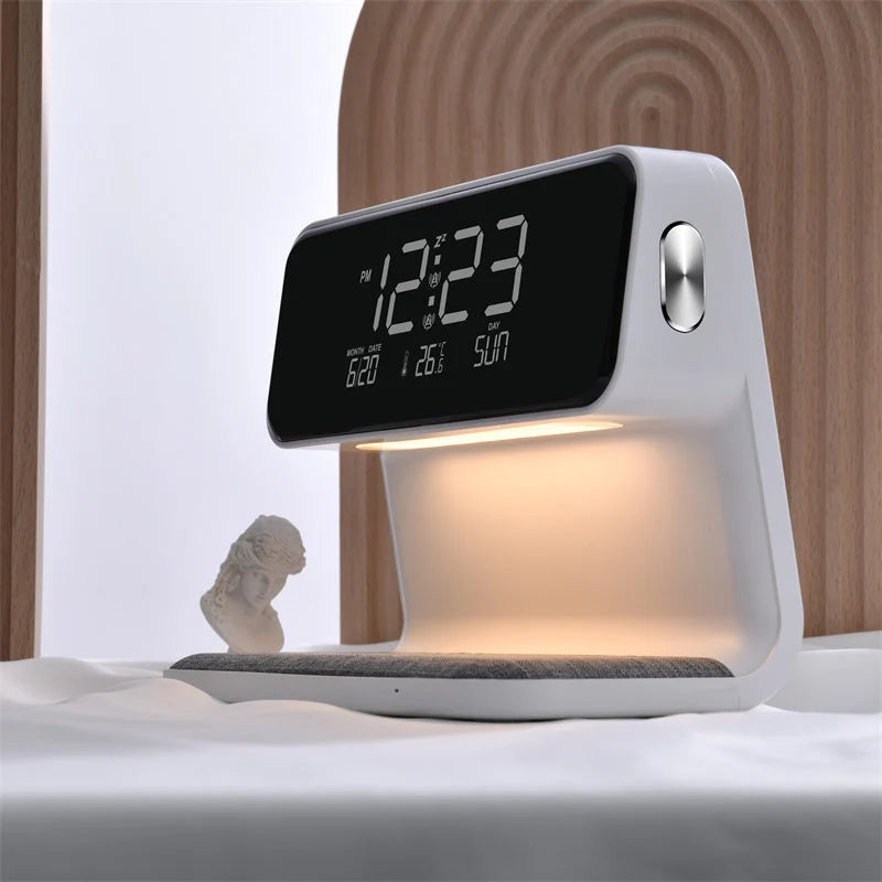 Nightstand Alarm Clock Wireless Charging & Touch Dimmer
