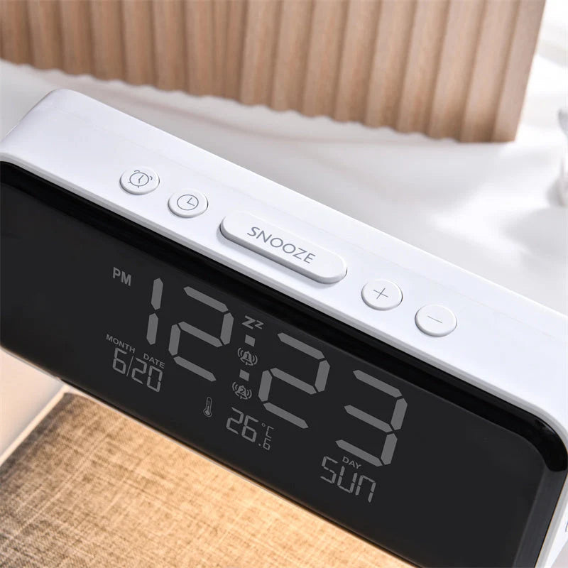 Nightstand Alarm Clock Wireless Charging & Touch Dimmer