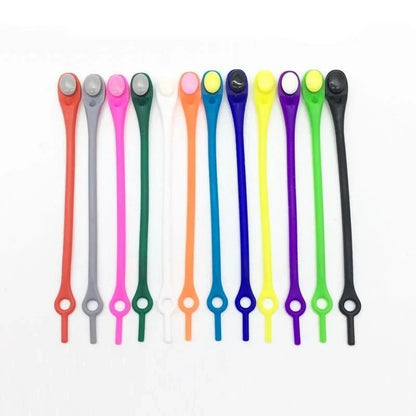 No-Tie Shoelaces Stretchable Silicone Slip-On Set of 12