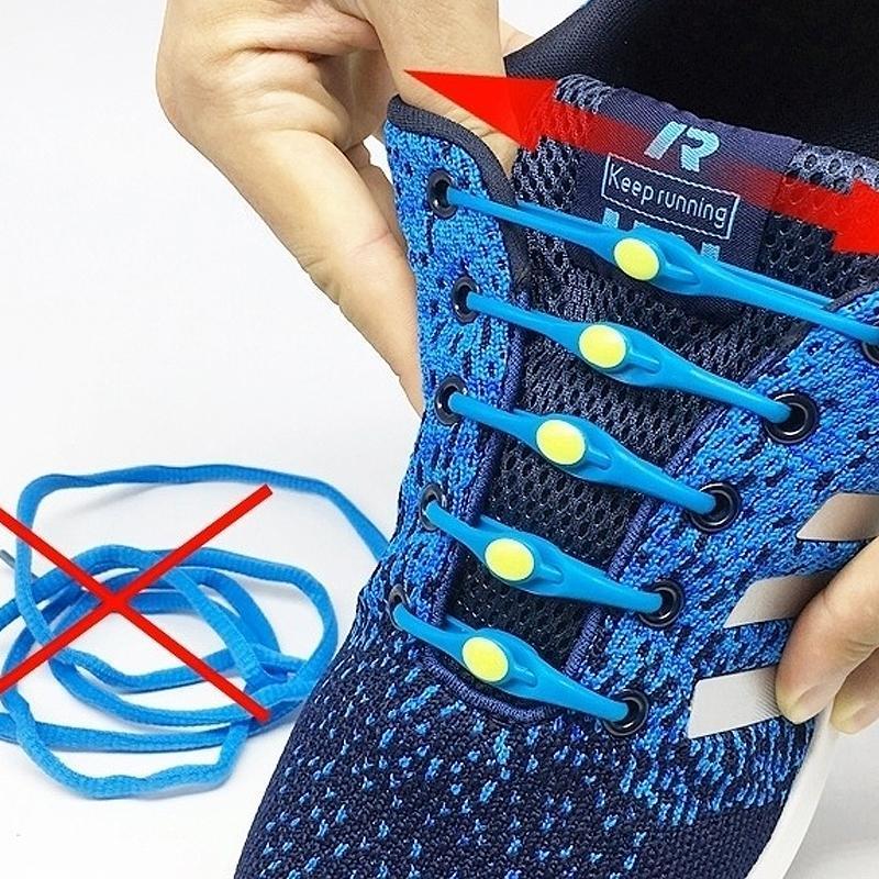 No-Tie Shoelaces Stretchable Silicone Slip-On Set of 12