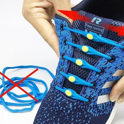 No-Tie Shoelaces Stretchable Silicone Slip-On Set of 12