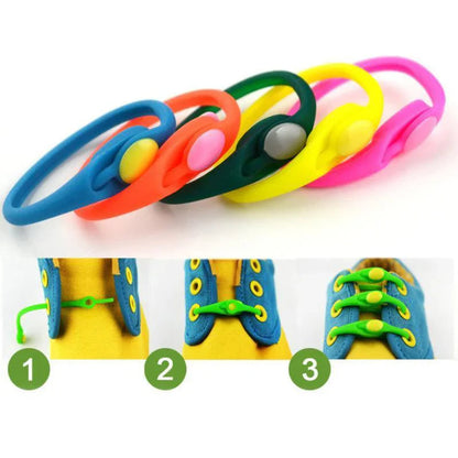 No-Tie Shoelaces Stretchable Silicone Slip-On Set of 12