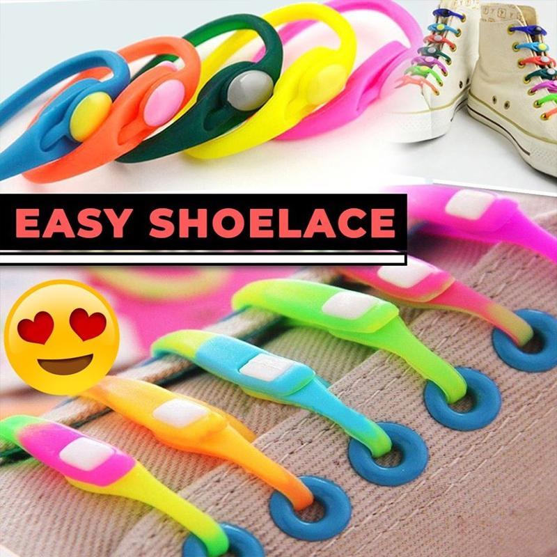 No-Tie Shoelaces Stretchable Silicone Slip-On Set of 12