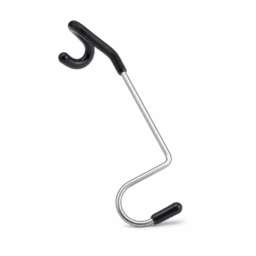 Non-Slip Rubber-Coated Stainless Steel Camping Hook (Fits Poles Up to 1.2 cm)