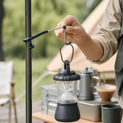 Non-Slip Rubber-Coated Stainless Steel Camping Hook (Fits Poles Up to 1.2 cm)