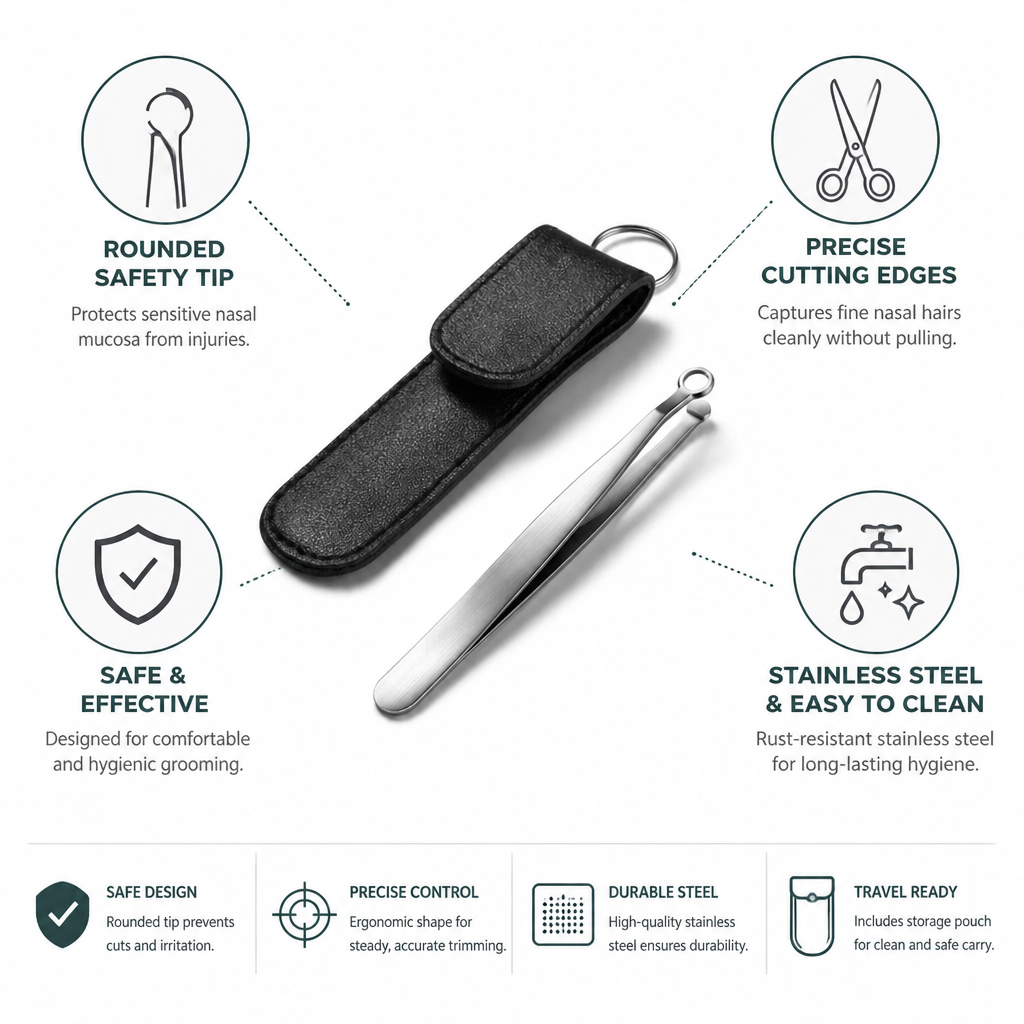 Nose Hair Scissors Rounded Safety Tip & Stainless Steel