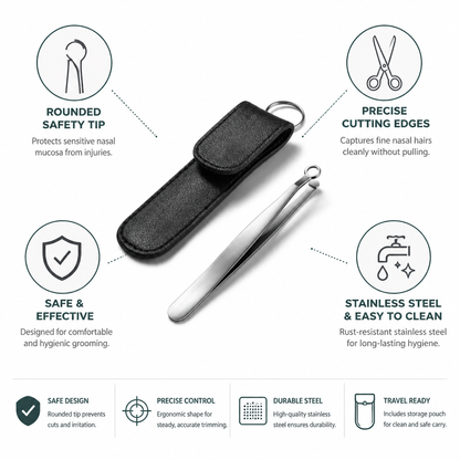 Nose Hair Scissors Rounded Safety Tip & Stainless Steel