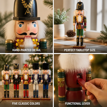 Nutcracker Soldier Hand-Painted Wood Tabletop 11.8 Inch