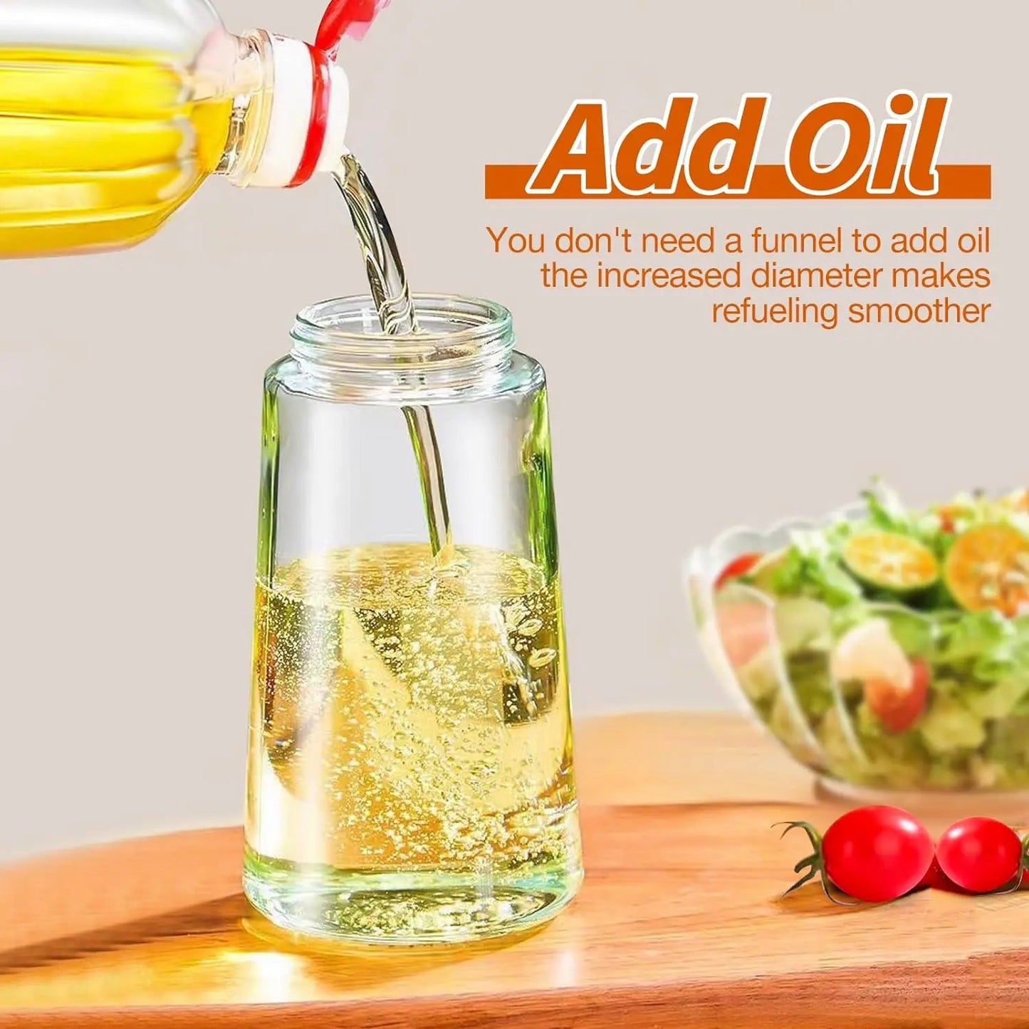Oil Dispenser Bottle Glass Dual Spray & Pour