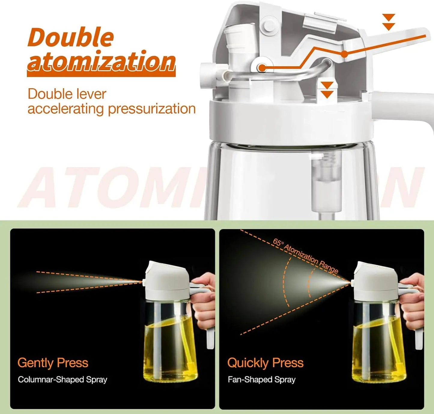 Oil Dispenser Bottle Glass Dual Spray & Pour