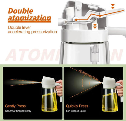 Oil Dispenser Bottle Glass Dual Spray & Pour