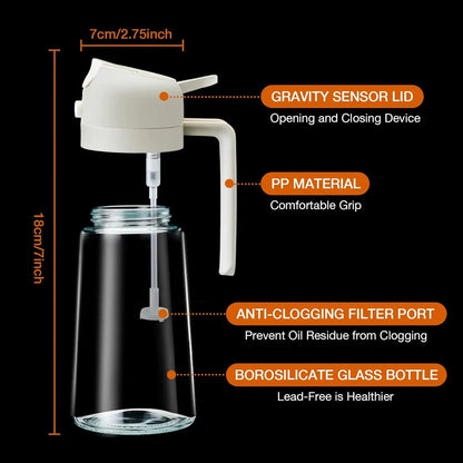 Oil Dispenser Bottle Glass Dual Spray & Pour