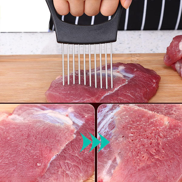 Onion & Vegetable Holder Stainless Steel Tips Ergonomic Handle