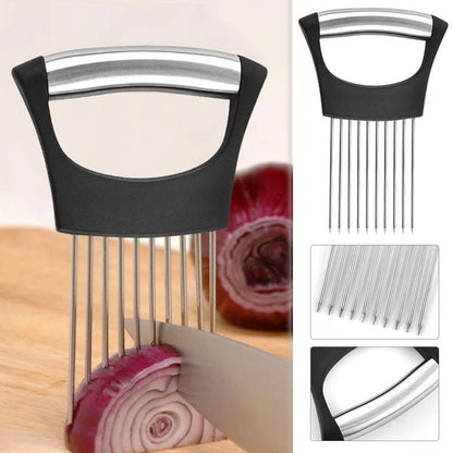 Onion & Vegetable Holder Stainless Steel Tips Ergonomic Handle