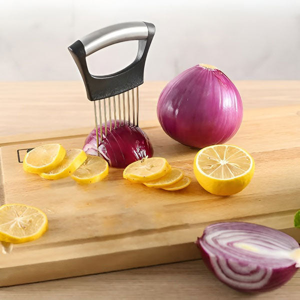 Onion & Vegetable Holder Stainless Steel Tips Ergonomic Handle
