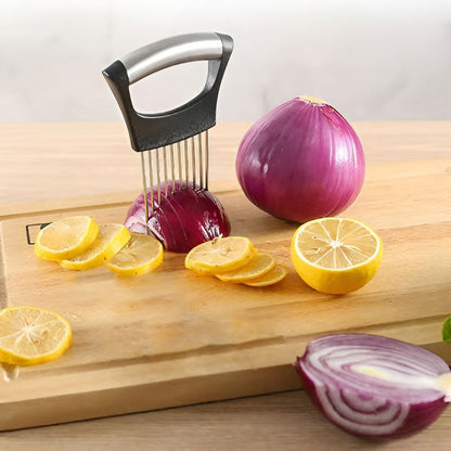 Onion & Vegetable Holder Stainless Steel Tips Ergonomic Handle