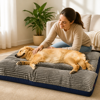Orthopedic Dog Bed Supportive Foam Plush Cover