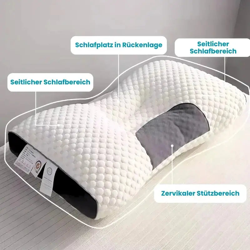 Orthopedic Neck Pillow 3D Contoured Adjustable Thickness Machine-Washable Cover