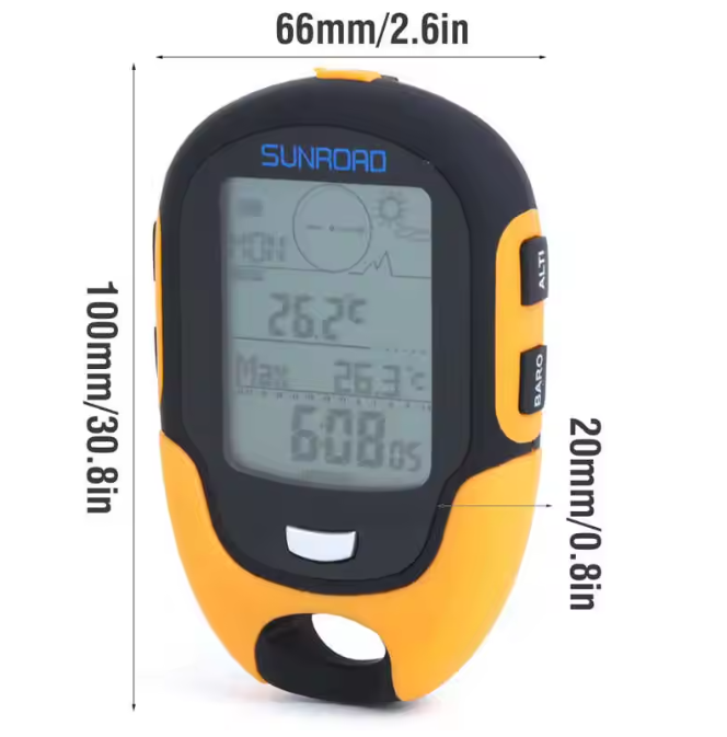Outdoor GPS Tracker Altimeter & Barometer USB Rechargeable
