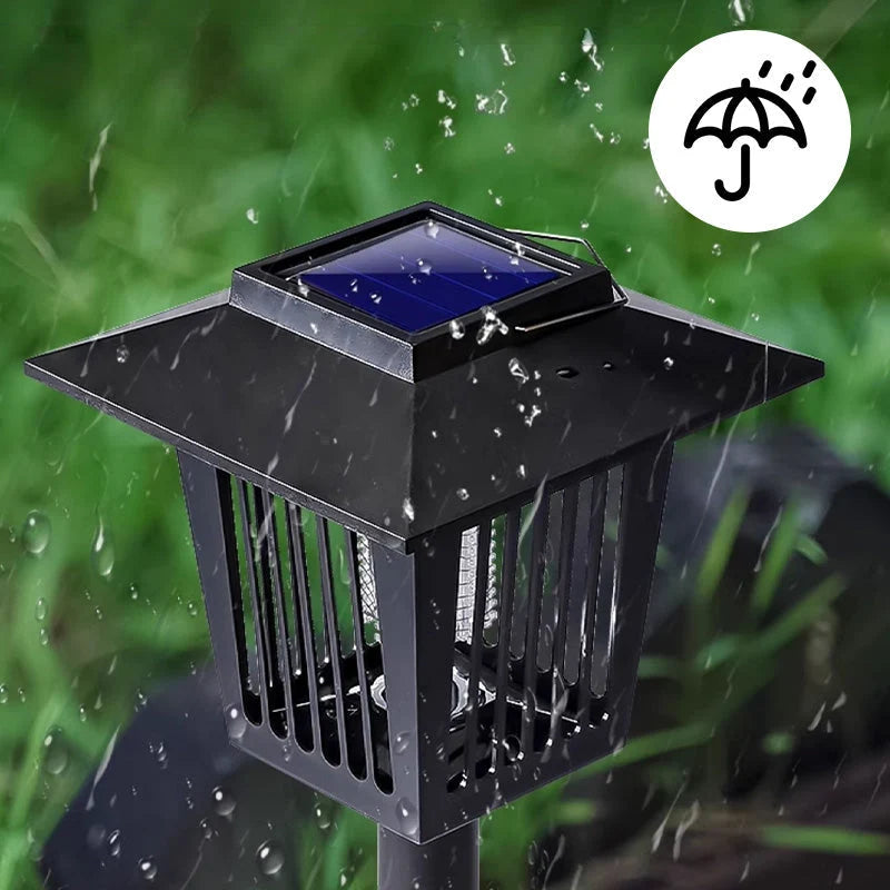 Outdoor Insect Zapper Solar-Powered Dual UV Light Weatherproof