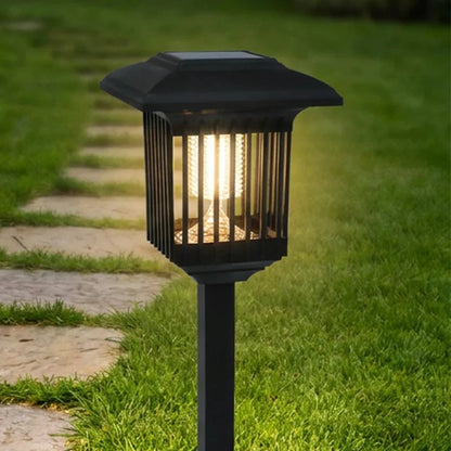 Outdoor Insect Zapper Solar-Powered Dual UV Light Weatherproof