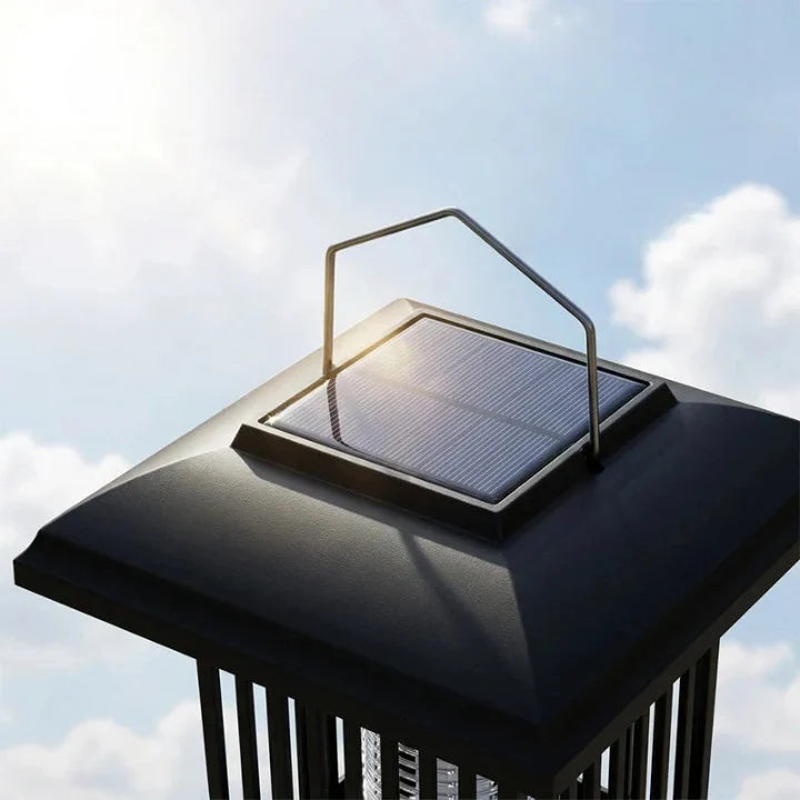 Outdoor Insect Zapper Solar-Powered Dual UV Light Weatherproof