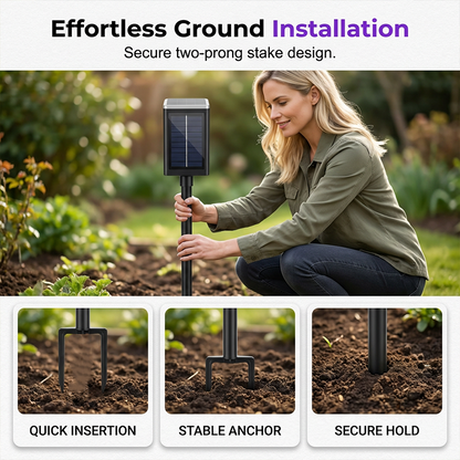 Outdoor Insect Zapper Solar-Powered UV Light Weatherproof
