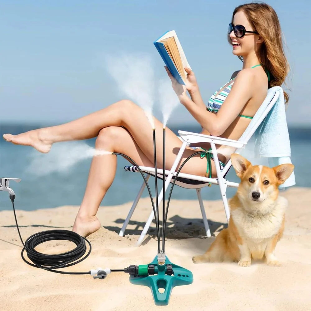 Outdoor Misting System Adjustable Nozzles Hose Connection
