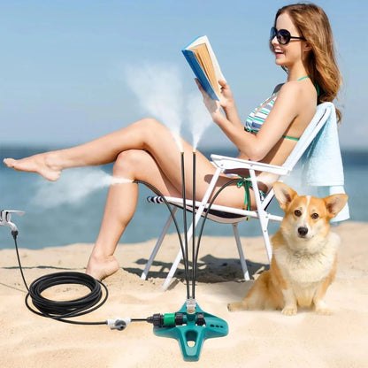 Outdoor Misting System Adjustable Nozzles Hose Connection