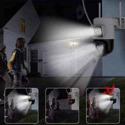 Outdoor Security Camera 4K 360 Panoramic Solar-Powered