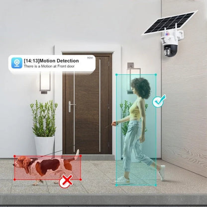 Outdoor Security Camera 4K 360 Panoramic Solar-Powered