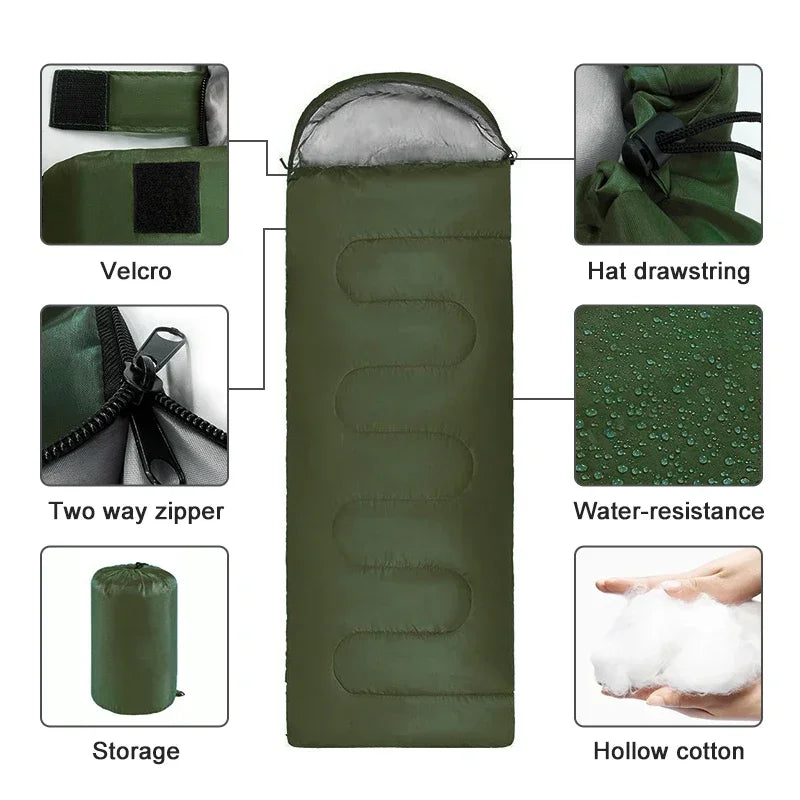 Outdoor Sleeping Bag 4-Season Ultralight & Compact Waterproof Polyester