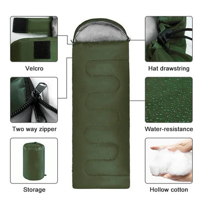 Outdoor Sleeping Bag 4-Season Ultralight & Compact Waterproof Polyester